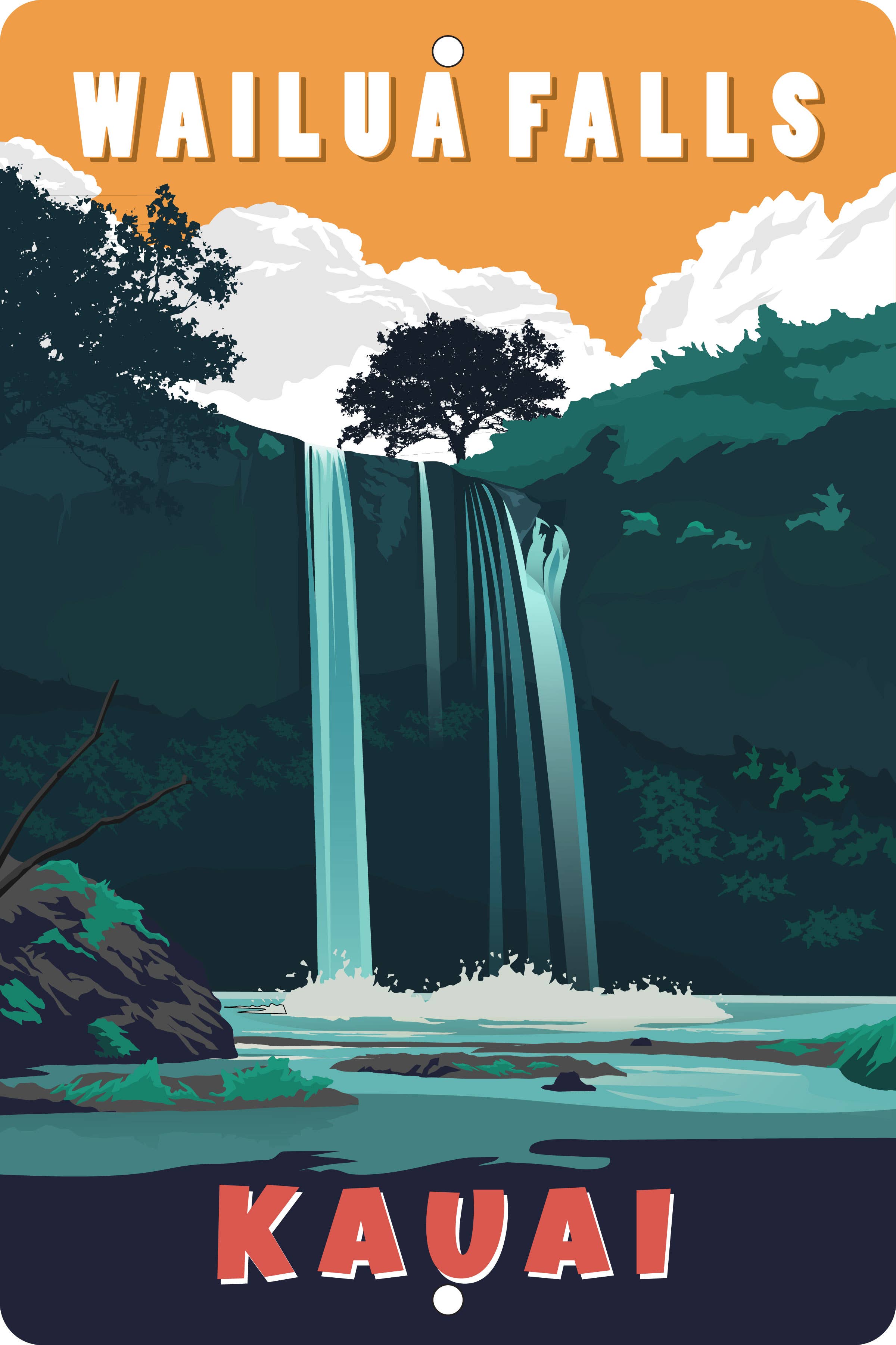 12" x 18" Wailua Falls Metal Sign image 0