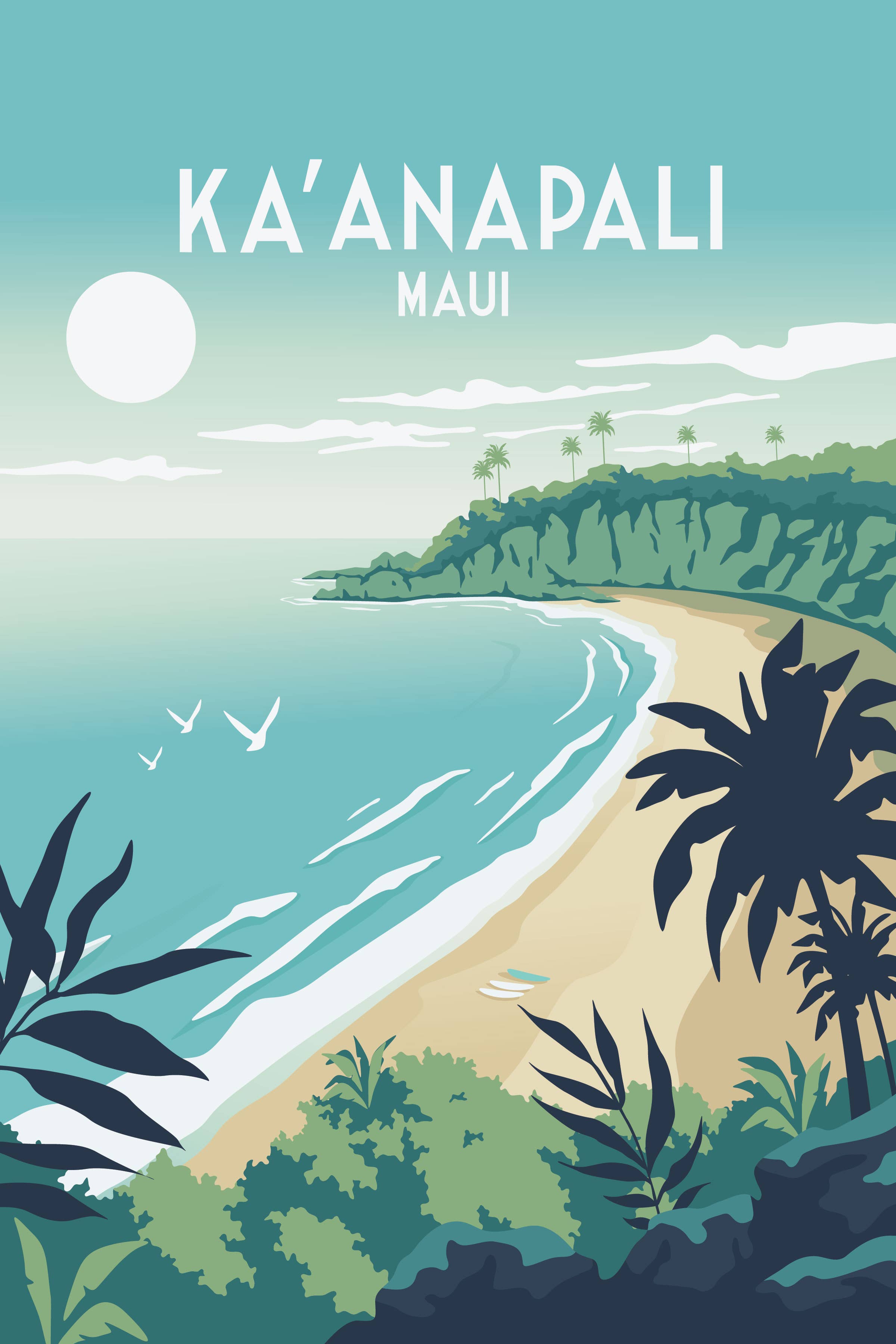 8" x 12" Kaʻanapali Maui Metal Sign, Maui Wall Art image 0