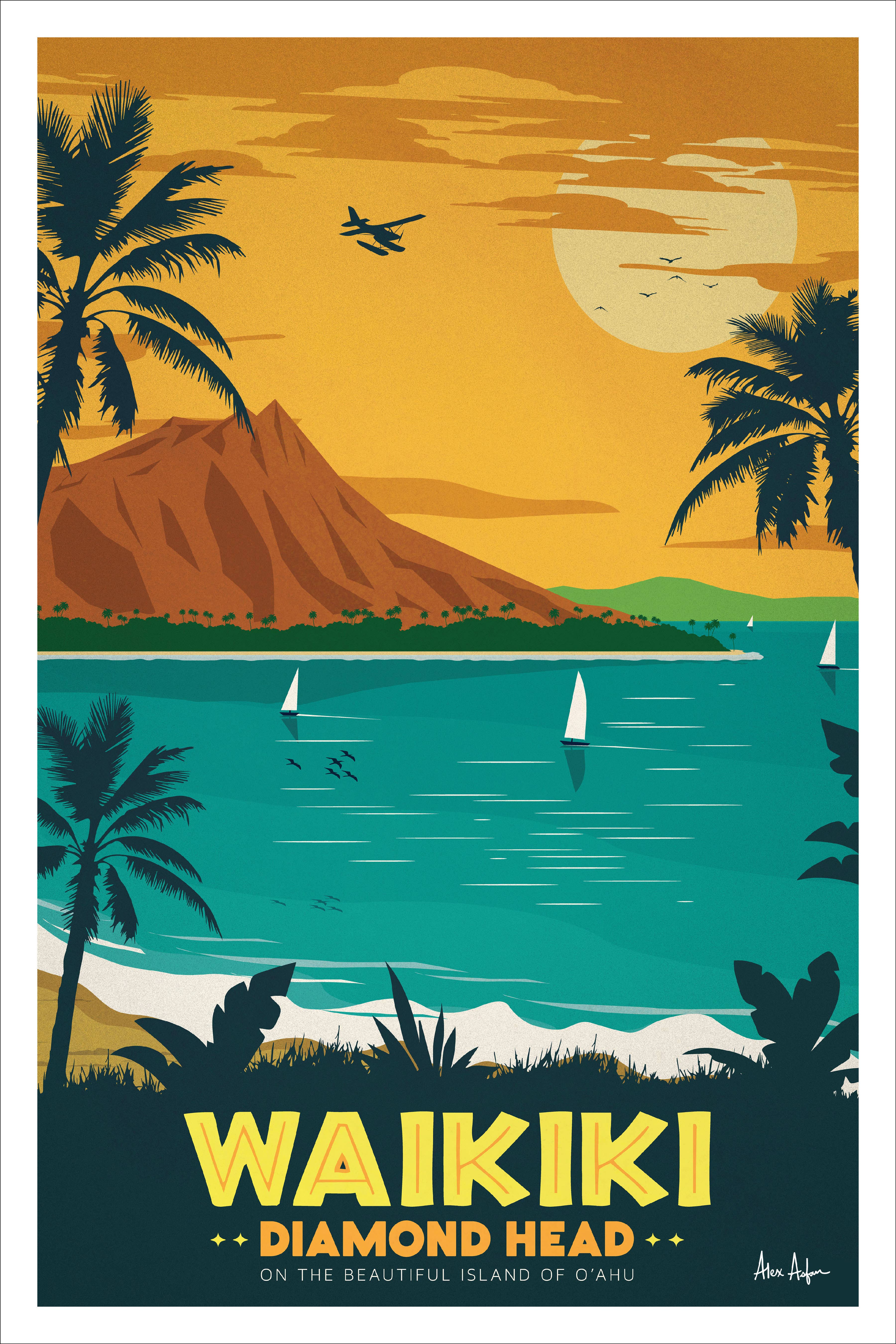 8" x 12" AA Waikiki Metal Sign • Made in Hawaii • Oahu image 0