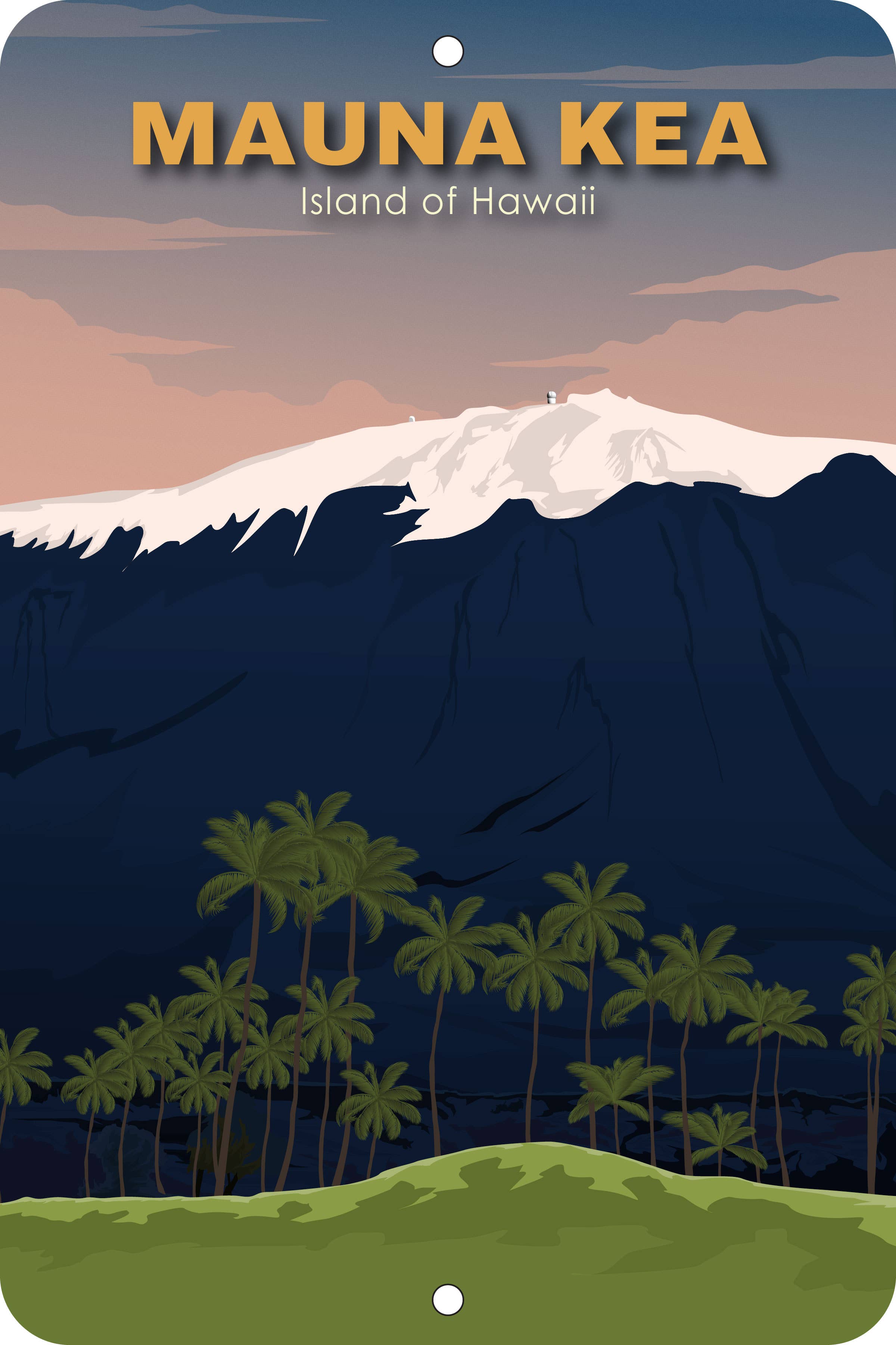 8" x 12" Maunakea Distant Metal Sign image 0