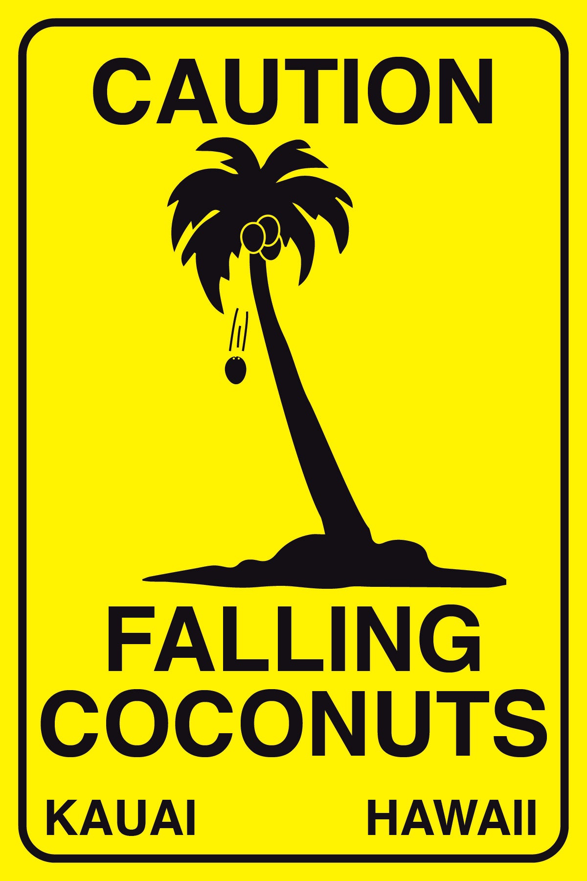 Falling Coconuts Metal Sign image 0