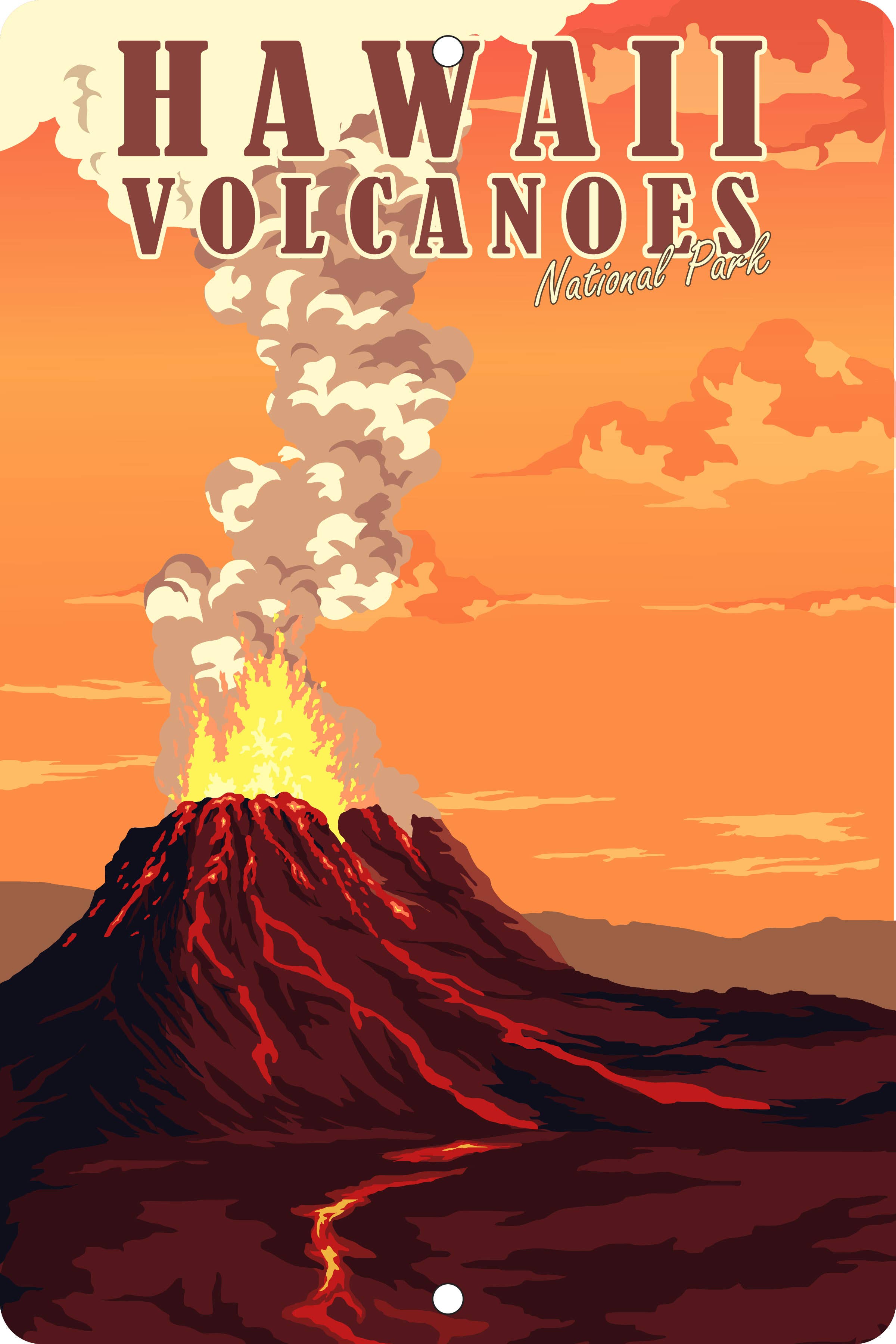 8" x 12" Hawaii Volcano HVNP Metal Sign • Made in Hawaii image 0