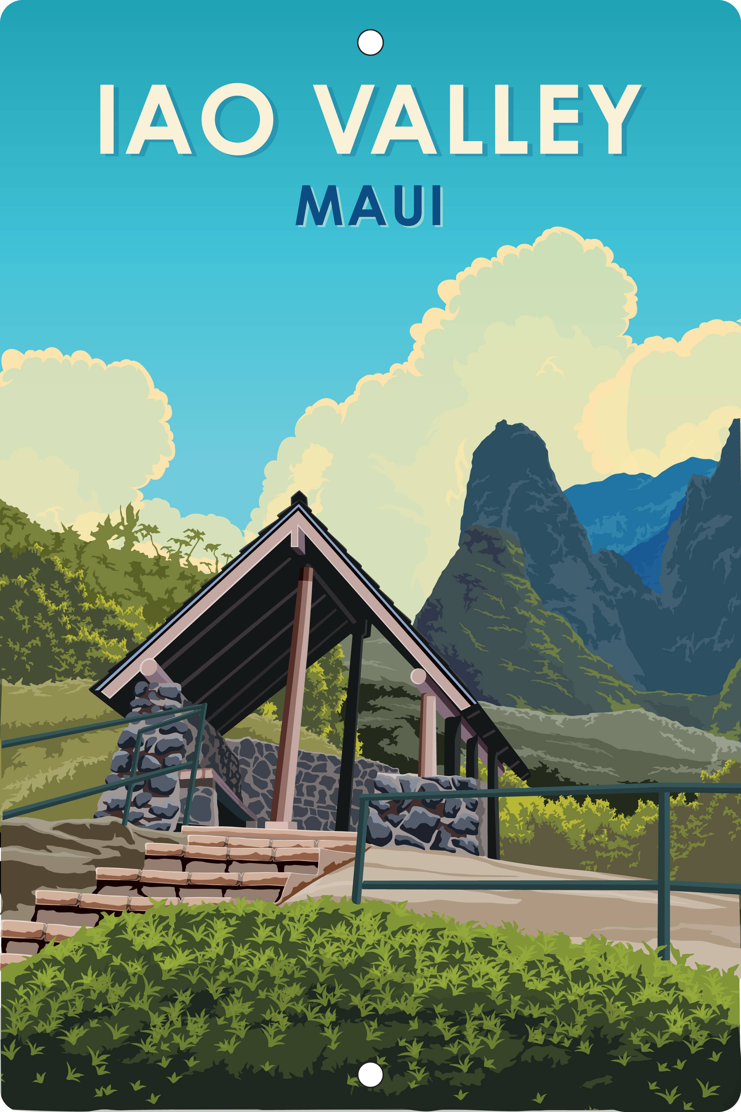 8" x 12" Iao Valley Maui Metal Sign image 0