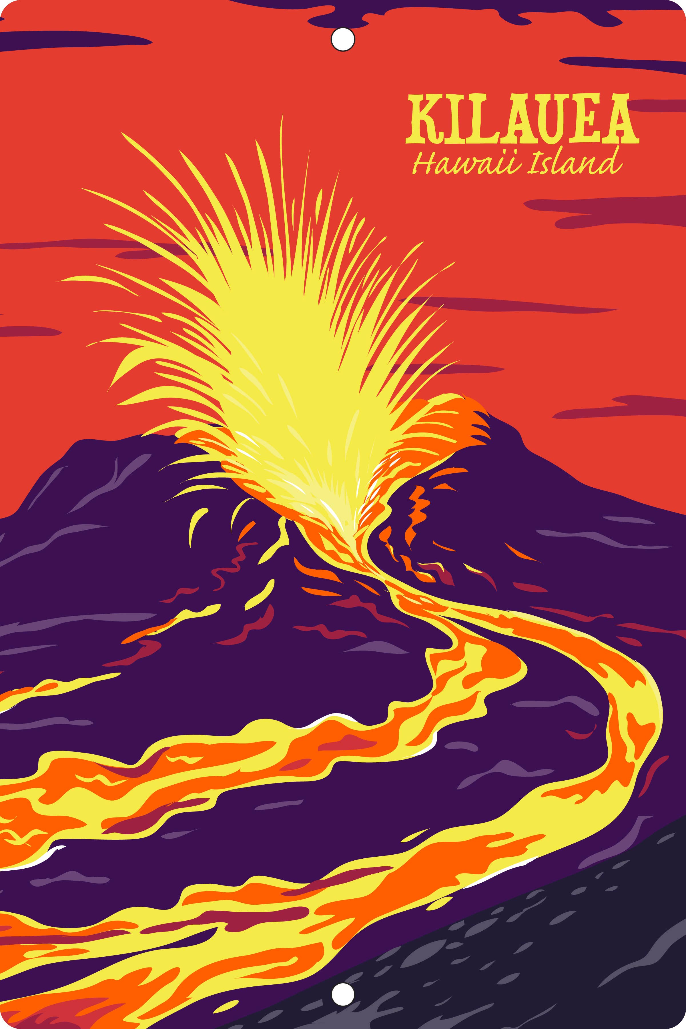 8" x 12" Kilauea Volcano Metal Sign image 0